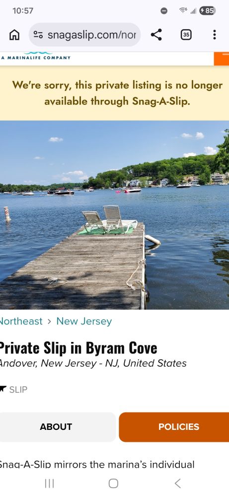 Boat Mooring in Hopatcong., New Jersey
